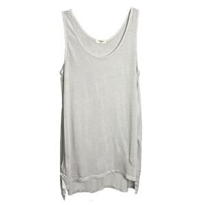 Dylan Women's Size S Tank Top Light Gray Lightweight High Low Scoop Neck Cotton